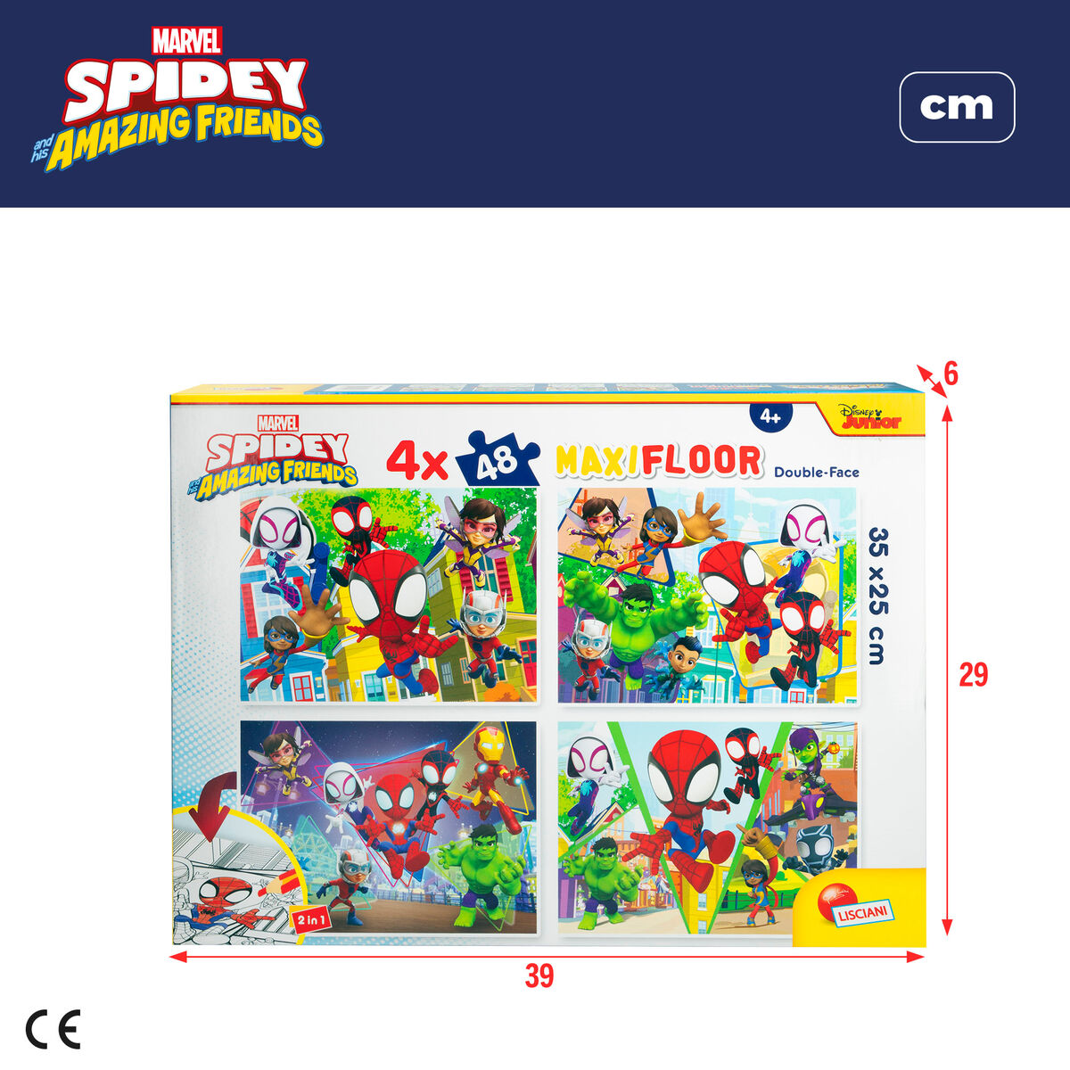 Set de 4 Puzzles Spidey 35 x 1,5 x 25 cm 48 Piezas (6 Unidades)