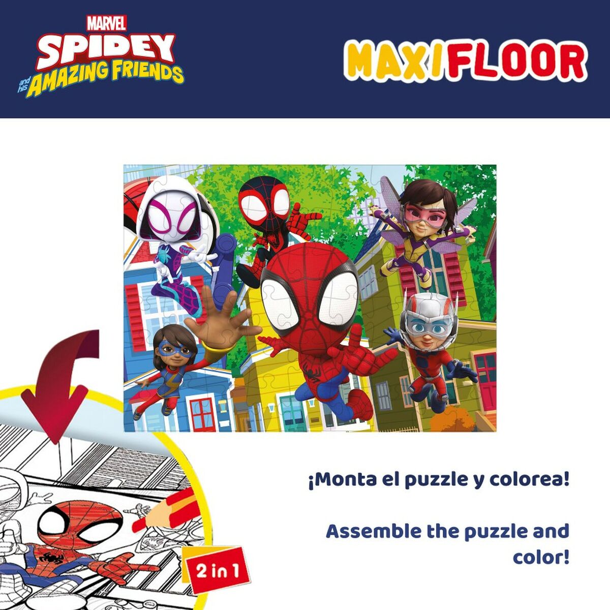 Set de 4 Puzzles Spidey 35 x 1,5 x 25 cm 48 Piezas (6 Unidades)