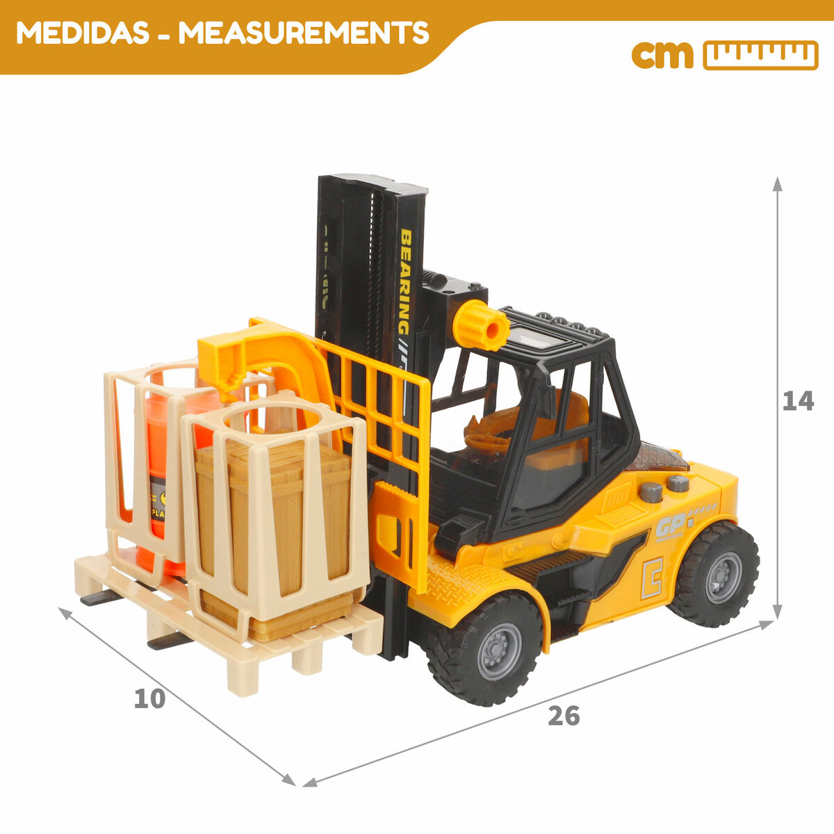 Vehículos de Construcción Colorbaby Luz Sonido 26 x 14 x 10 cm (6 Unidades)
