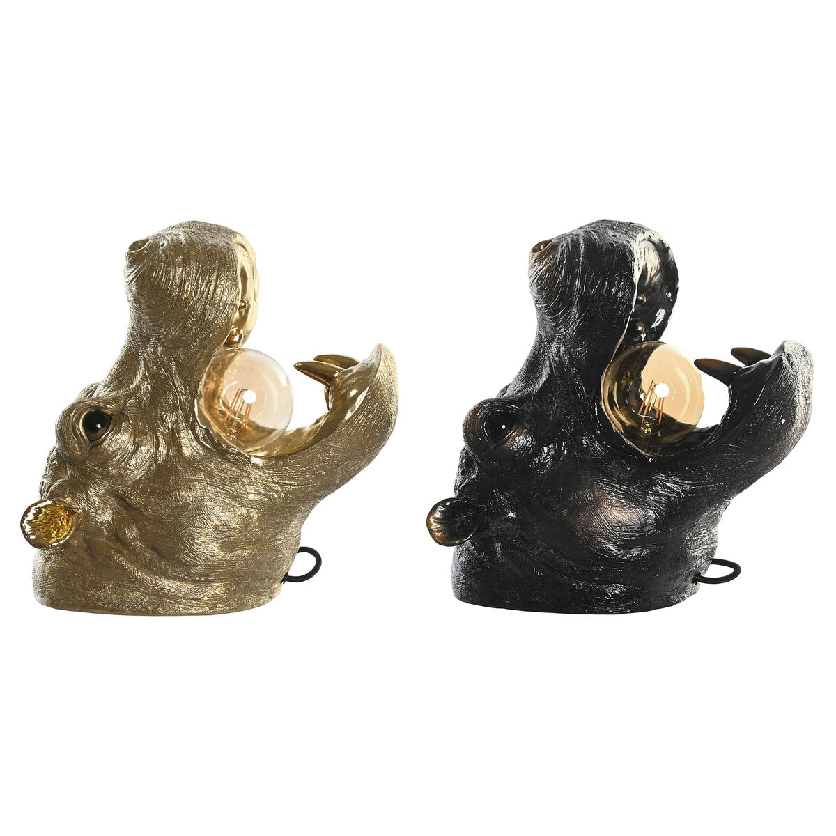 Aplique de Pared DKD Home Decor Cobre Dorado 50 W Colonial Hipopótamo 220 V 35 x 23 x 34 cm (2 Unidades)