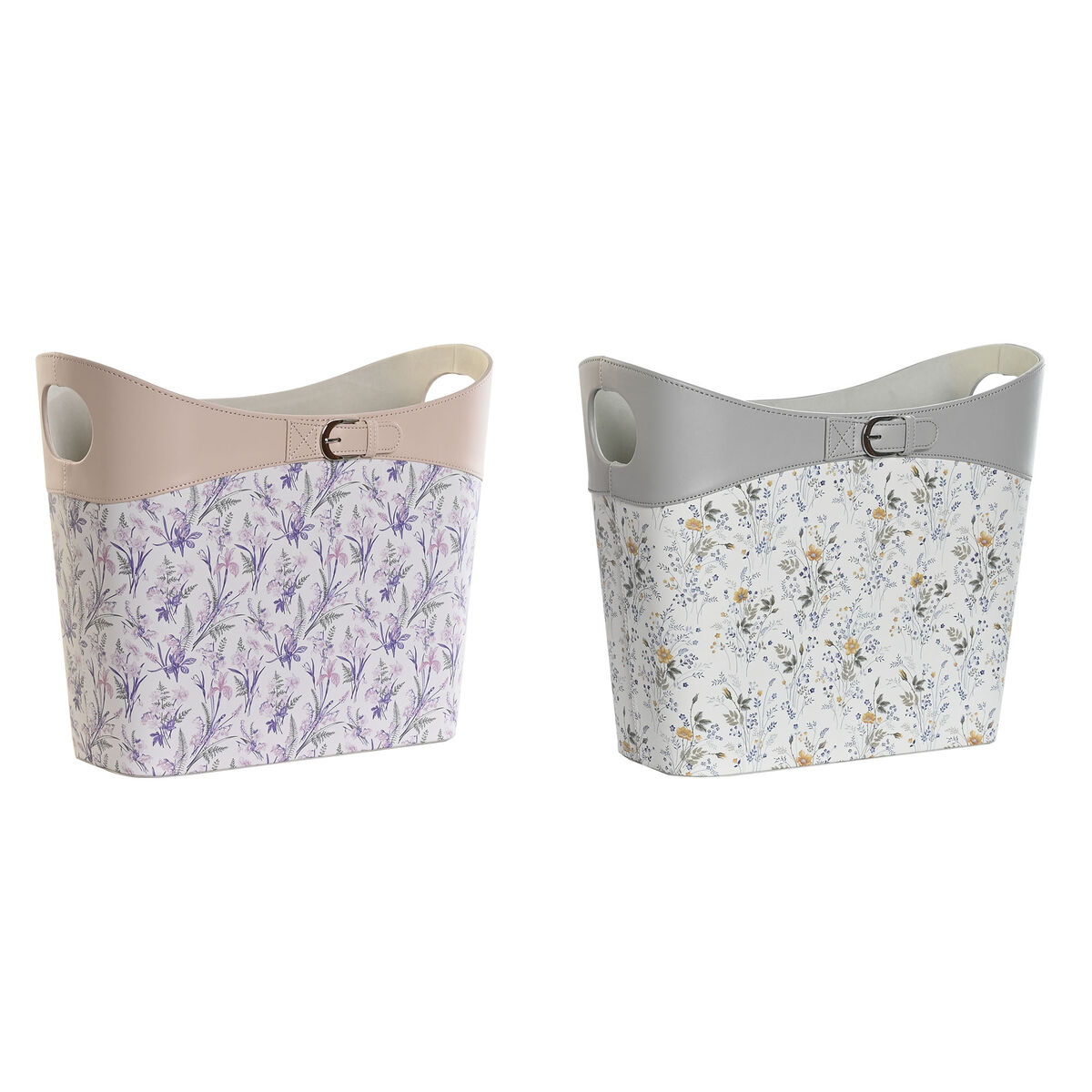 Revistero DKD Home Decor Blanco Gris Lila Rosa claro Poliuretano 39 x 21 x 34 cm (2 Unidades)