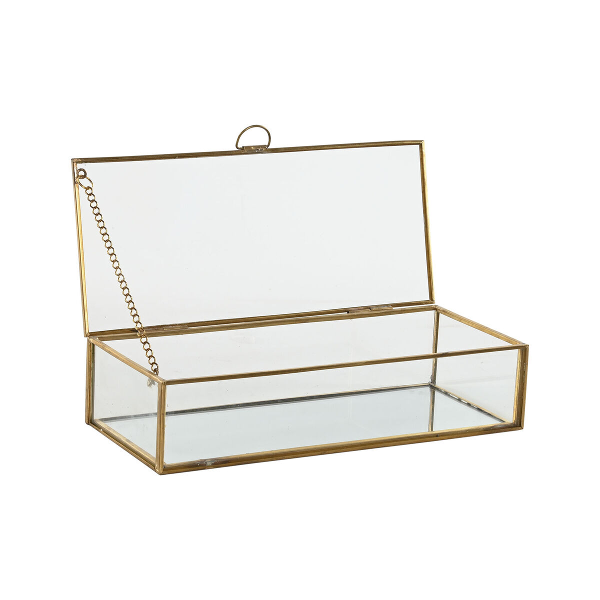 Caja-Joyero Home ESPRIT Dorado Metal Cristal 23 X 10 X 5,5 cm
