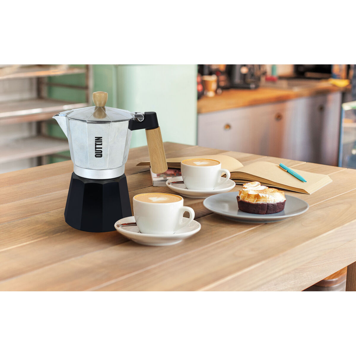 Cafetera Italiana Quttin Aluminio 6 Tazas (6 Unidades)