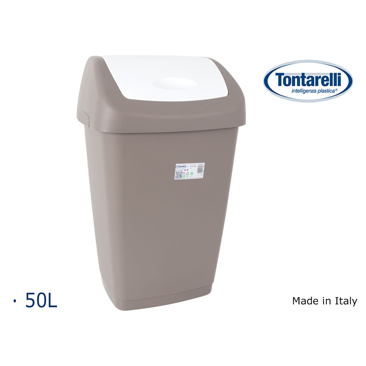 Papelera Tontarelli Aurora Gris 55 L (6 Unidades)