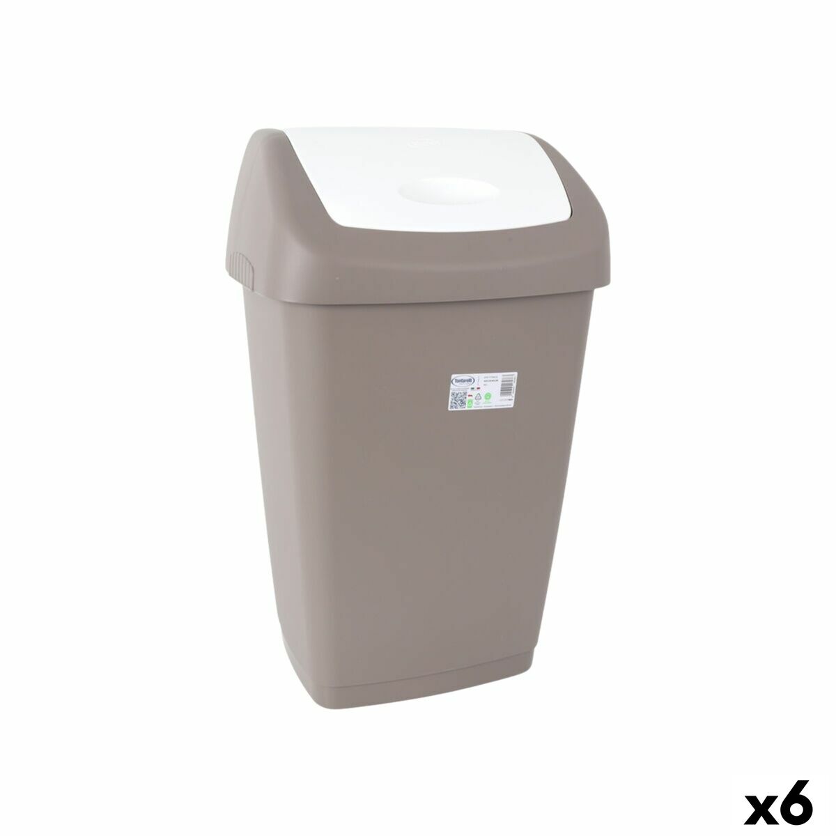 Papelera Tontarelli Aurora Gris 55 L (6 Unidades)