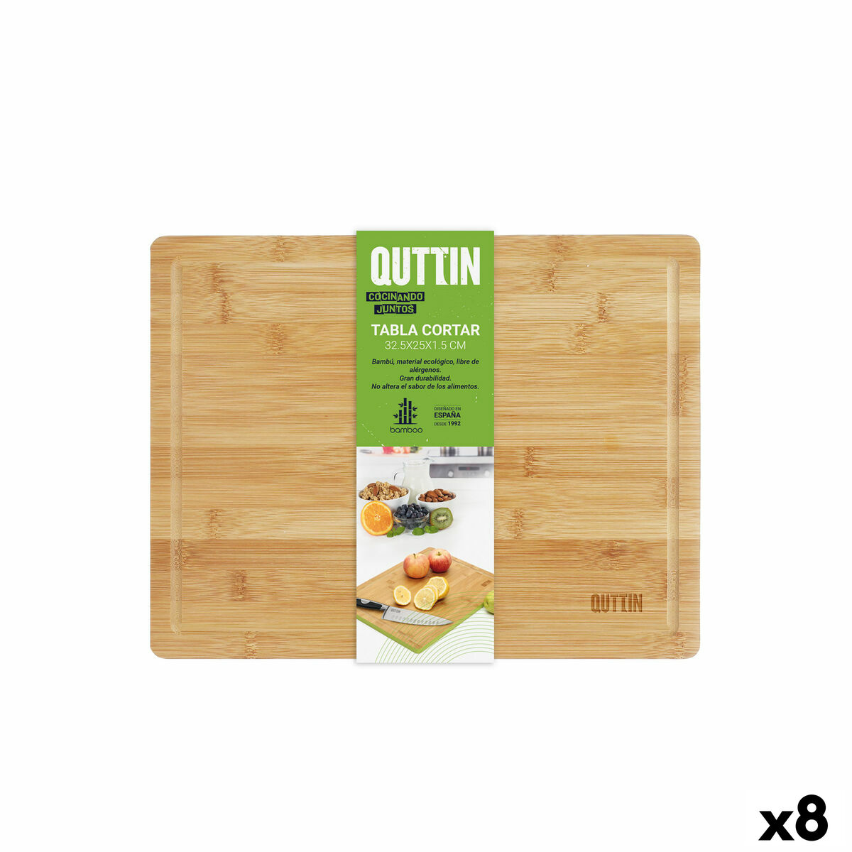 Tabla de cortar Quttin 32,5 x 25 x 1,5 cm (8 Unidades)