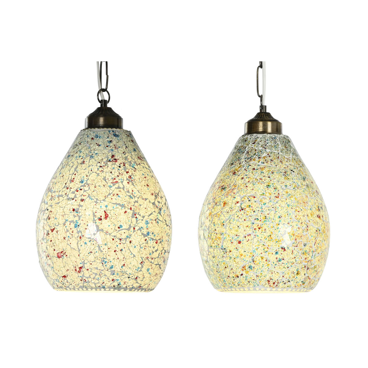 Lámpara de Techo Home ESPRIT Verde Azul cielo Metal Cristal 25 W 23 x 23 x 66 cm (2 Unidades)