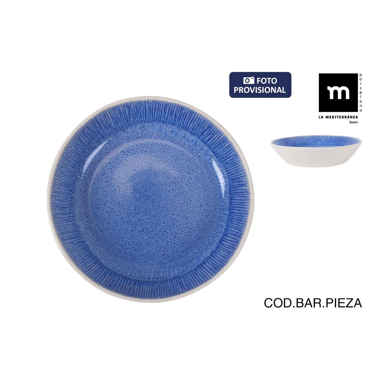 Plato Hondo La Mediterránea Calobra Azul (18 Unidades)