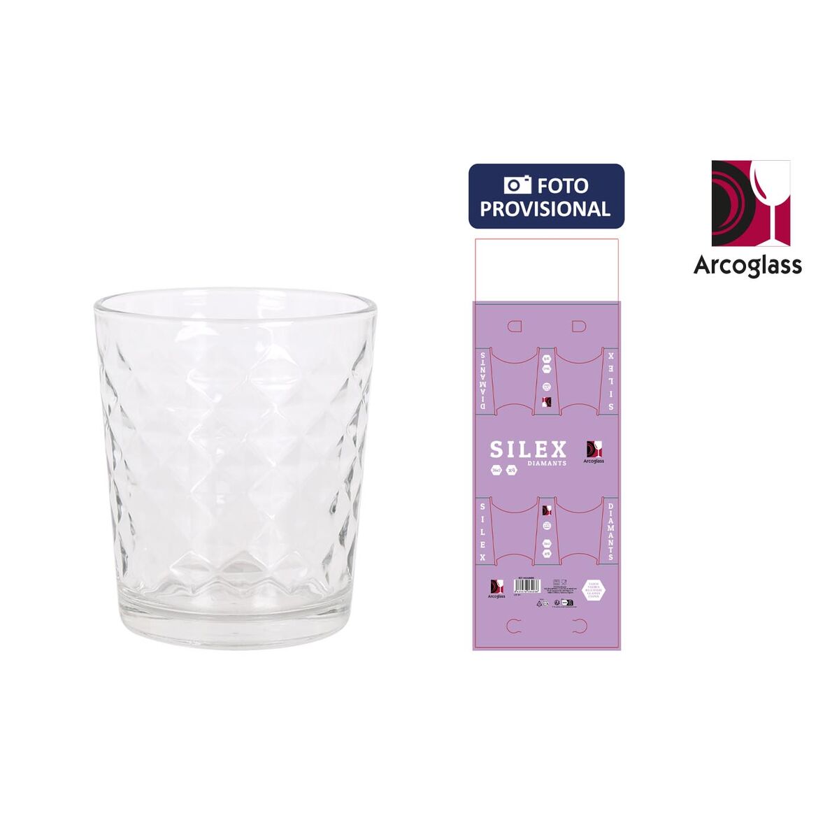 Vaso de agua La Mediterránea Silex diamants 4 Piezas (6 Unidades)