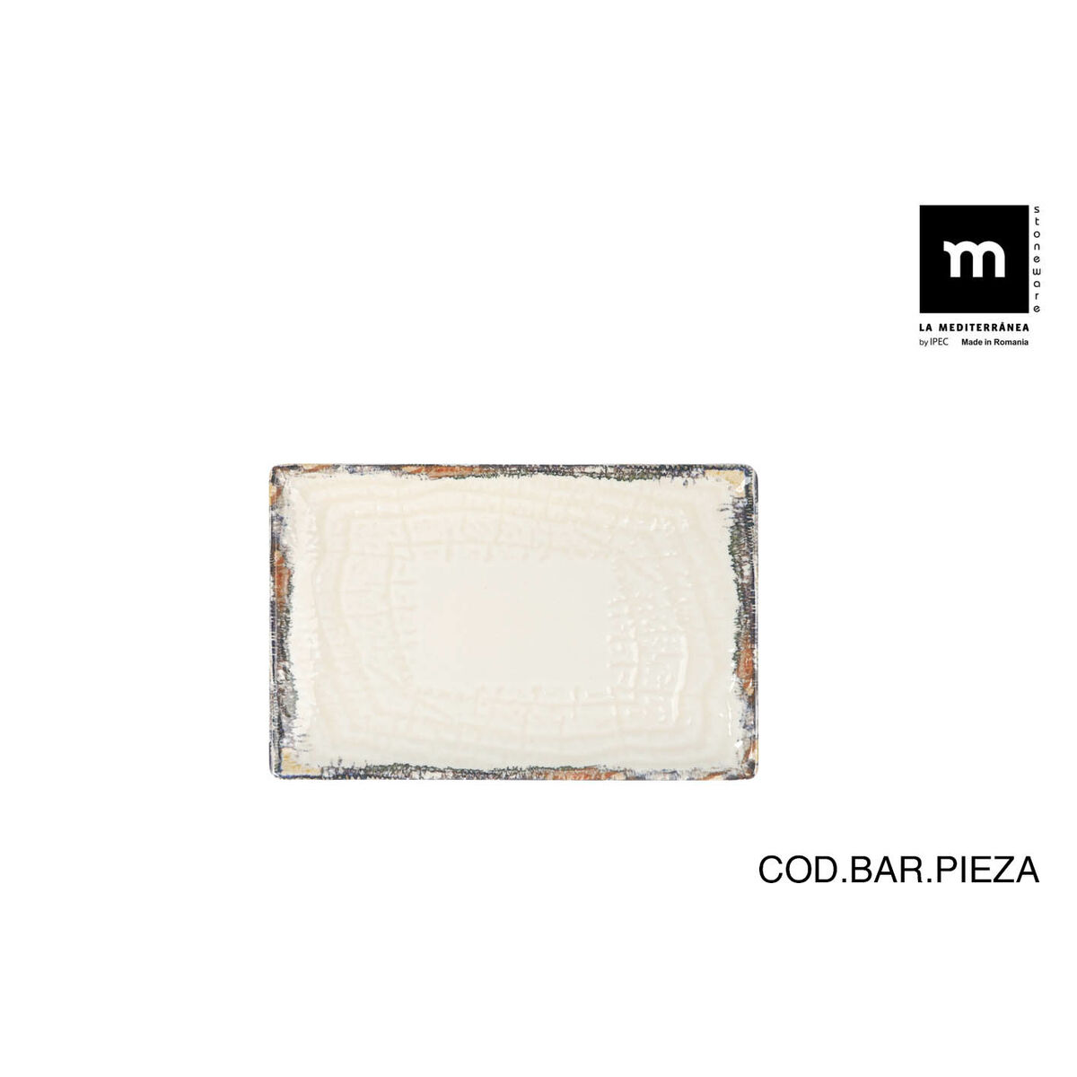 Bandeja La Mediterránea Albus 20 x 13 x 2 cm (24 Unidades)