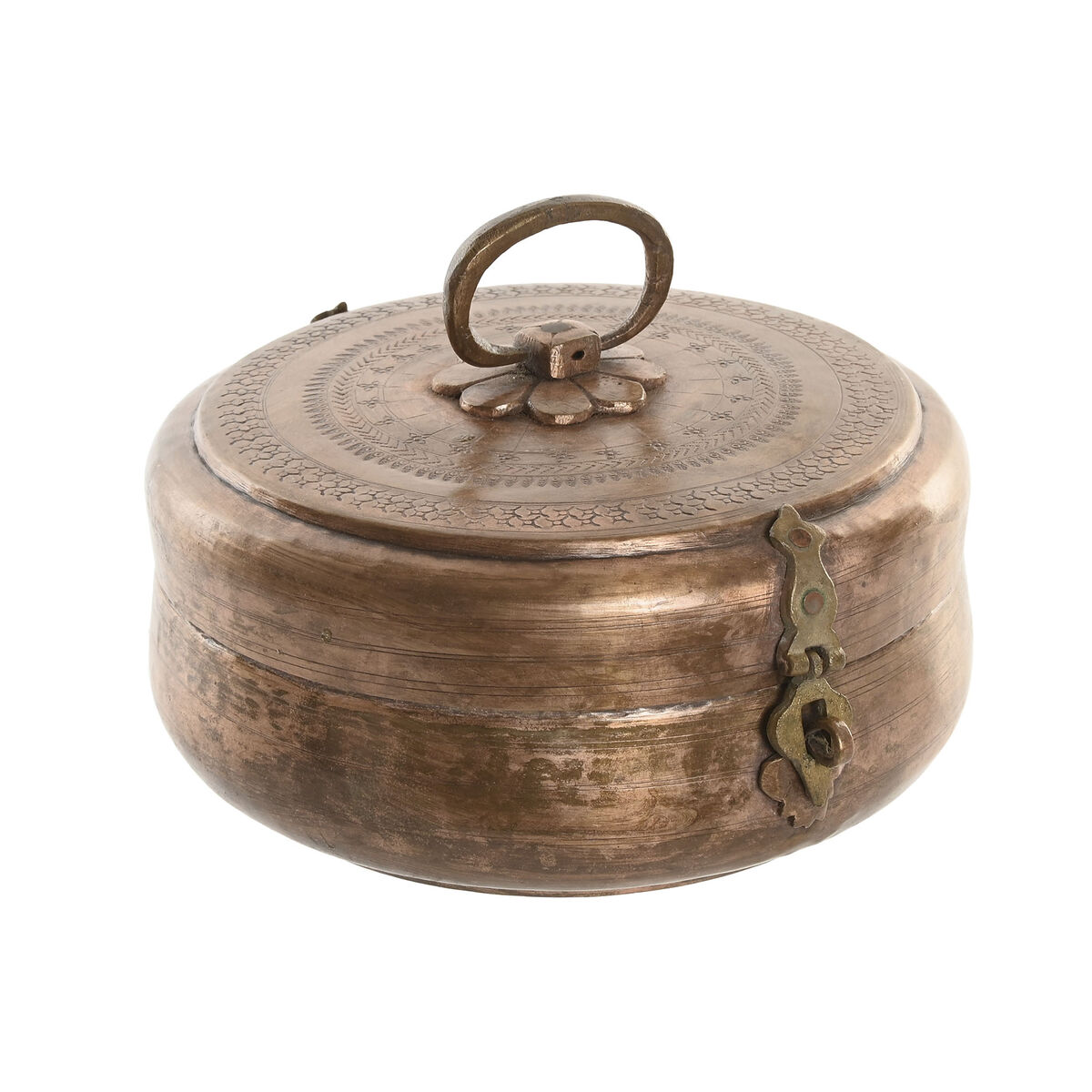 Caja-Joyero Home ESPRIT Cobre Latón 25 x 25 x 10 cm