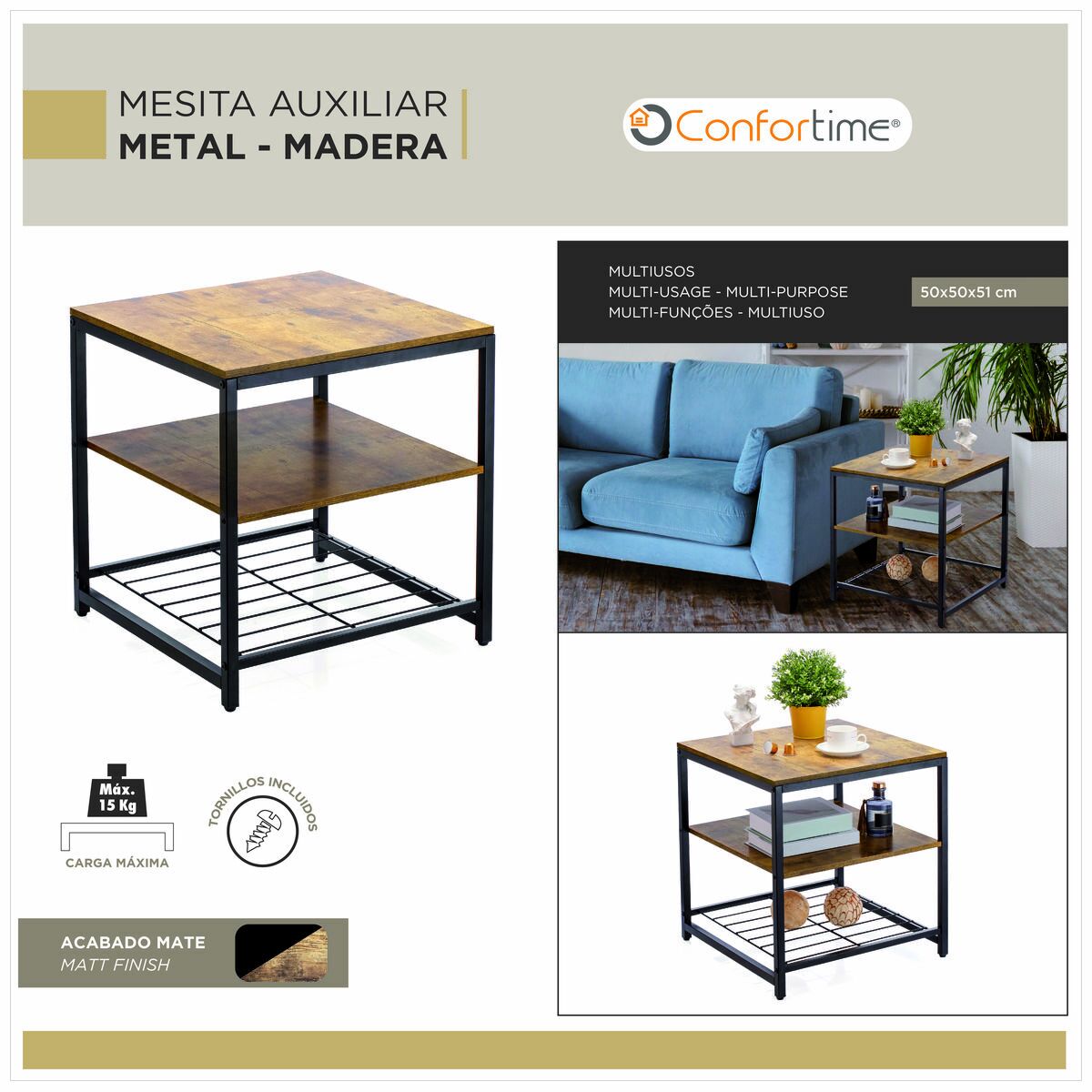 Estantería Confortime 50 x 50 x 51 cm (2 Unidades)