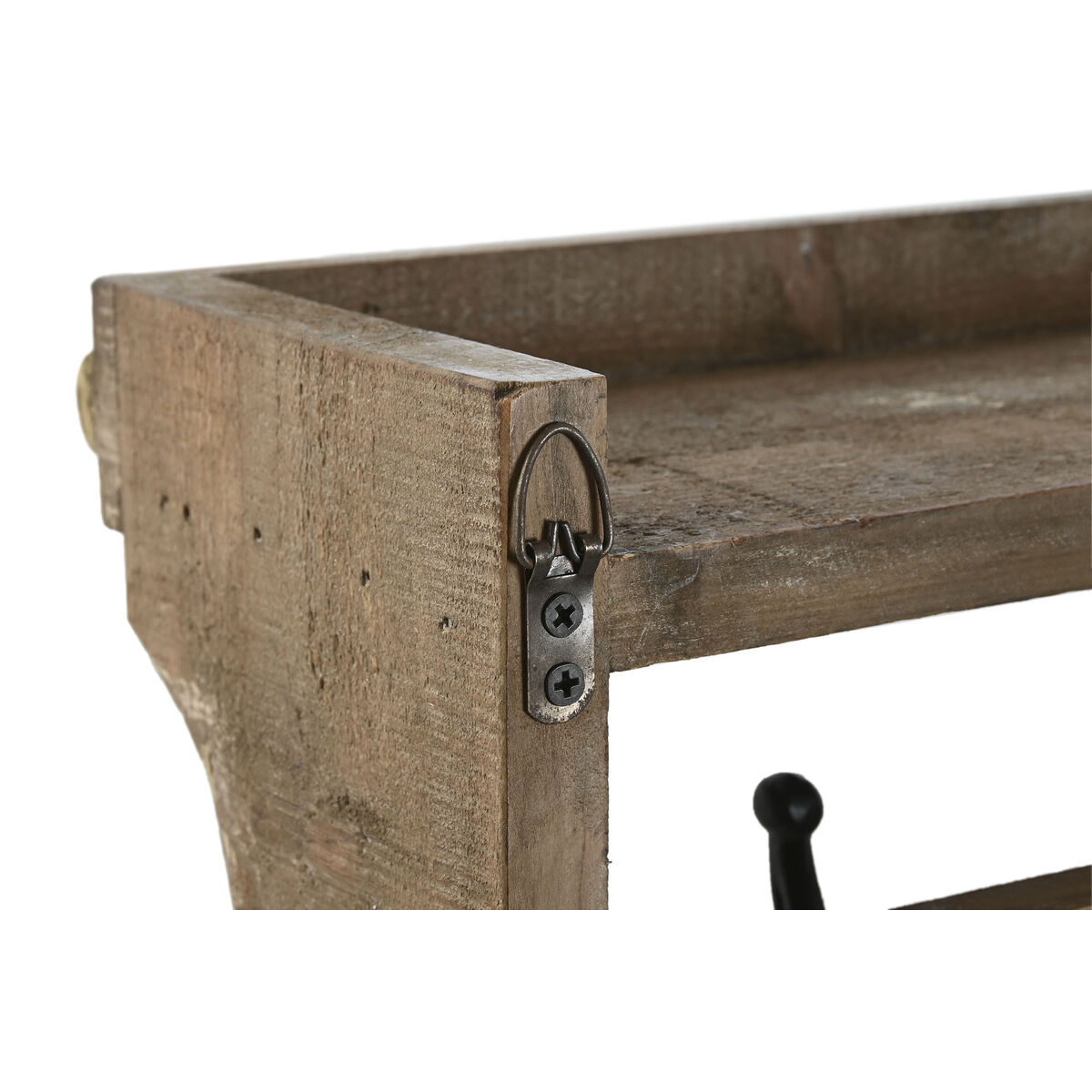 Perchero de Pared Home ESPRIT Marrón Negro Madera Metal 67 x 17 x 27 cm