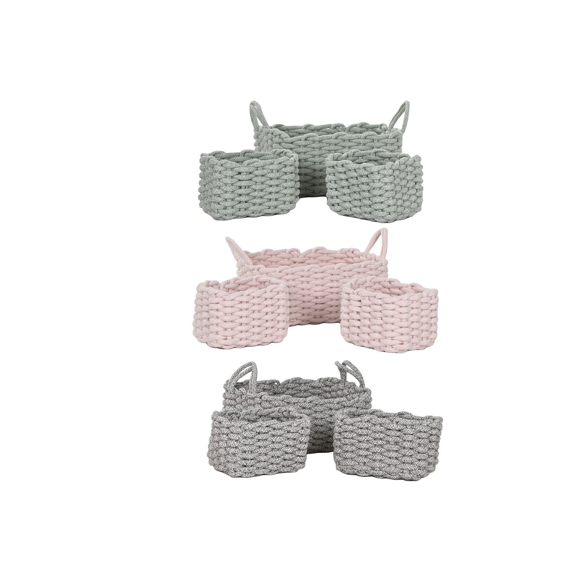 Juego de Cestas Home ESPRIT Cuerda 32 x 25 x 15 cm