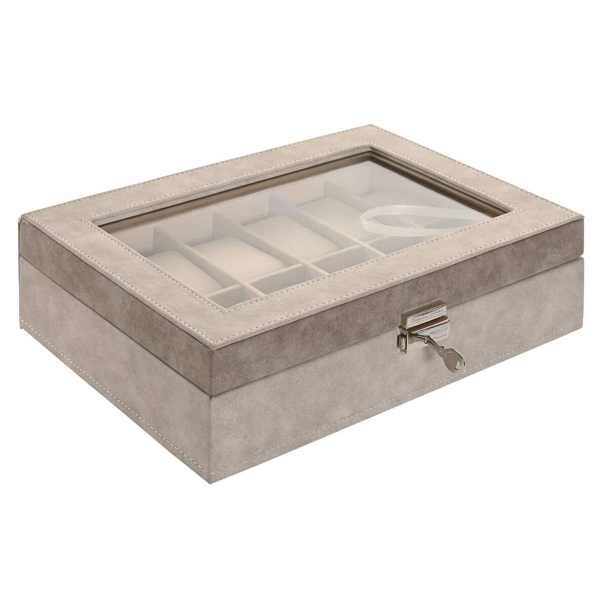 Caja-Joyero Home ESPRIT Gris Gris oscuro Poliuretano Madera MDF 29,5 x 20 x 8 cm