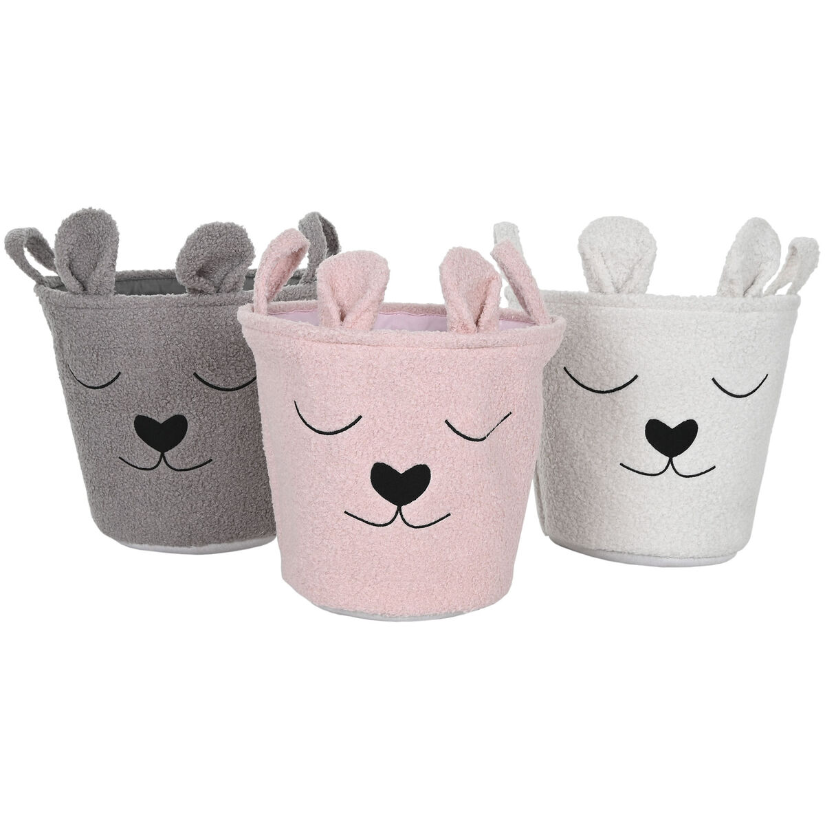 Cesta Decorativa Home ESPRIT Marrón Beige Rosa 35 x 35 x 41 cm (3 Unidades)