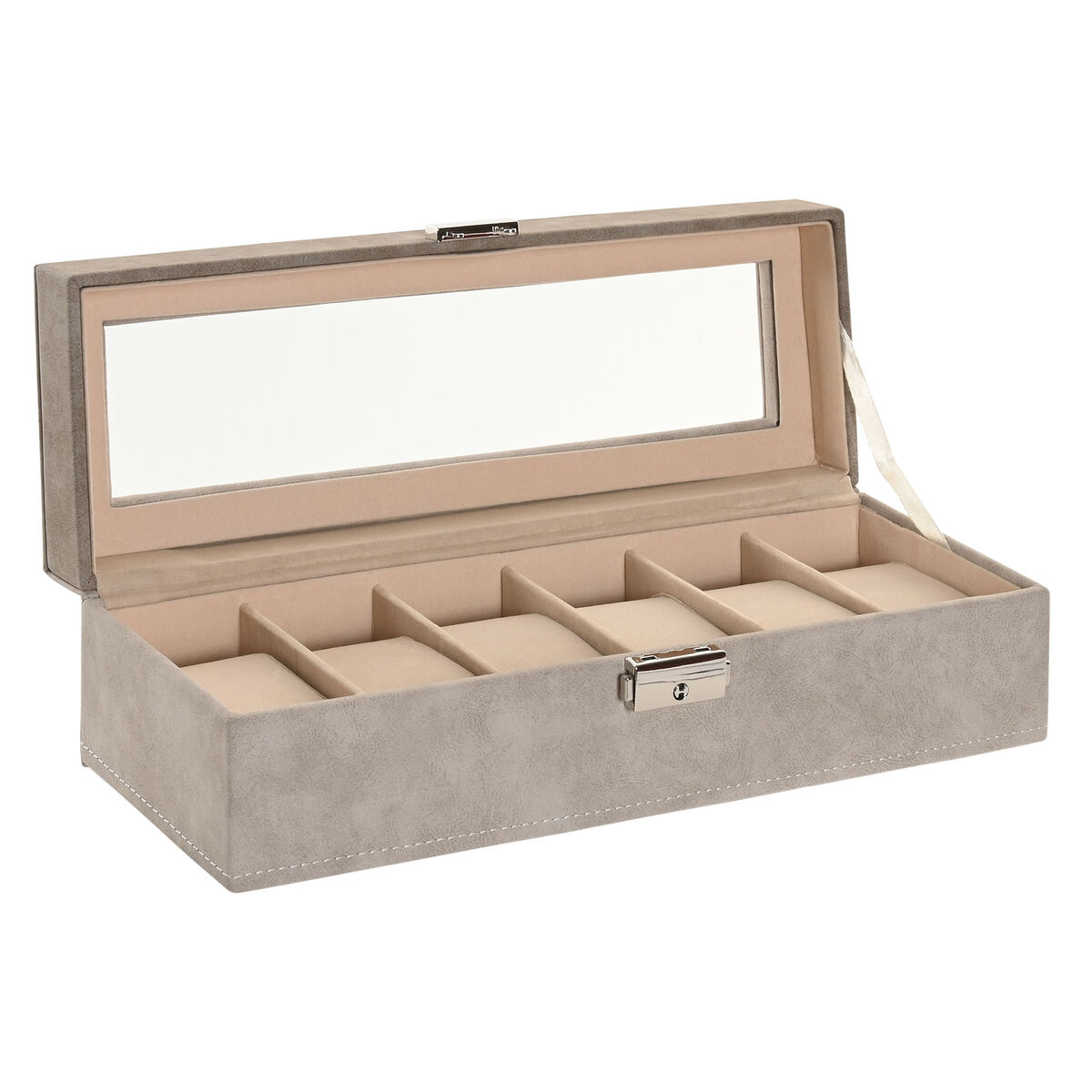 Caja-Joyero Home ESPRIT Gris Gris oscuro Poliuretano Madera MDF 30 x 10 x 8 cm