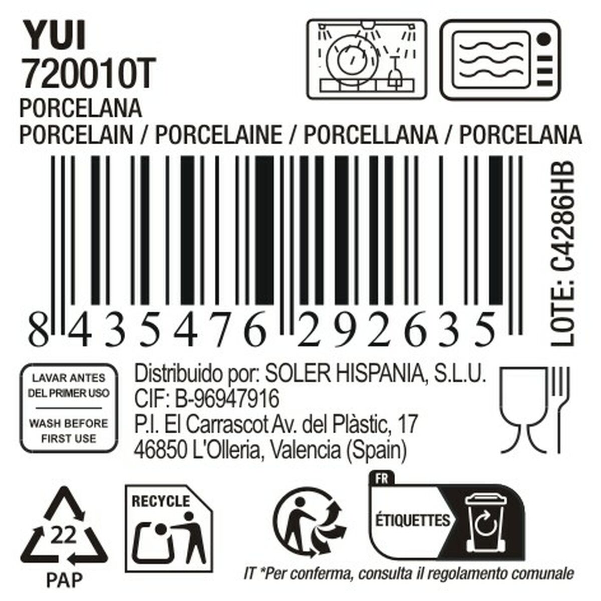 Bol para Aperitivos La Mediterránea Yui (18 Unidades)