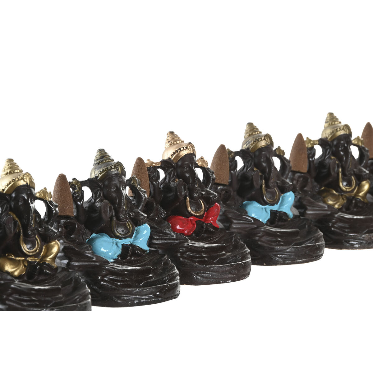 Quemador de esencias Home ESPRIT Cerámica Mandala Indio 13 x 8 x 12,5 cm Incienso (6 Unidades)