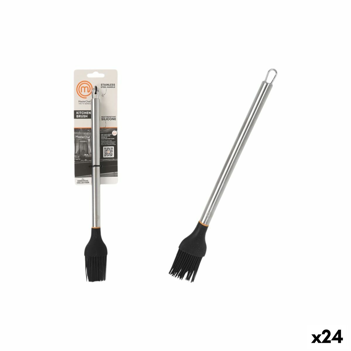 Pincel para Cocina MasterChef Silicona Acero Inoxidable 31 cm (24 Unidades)