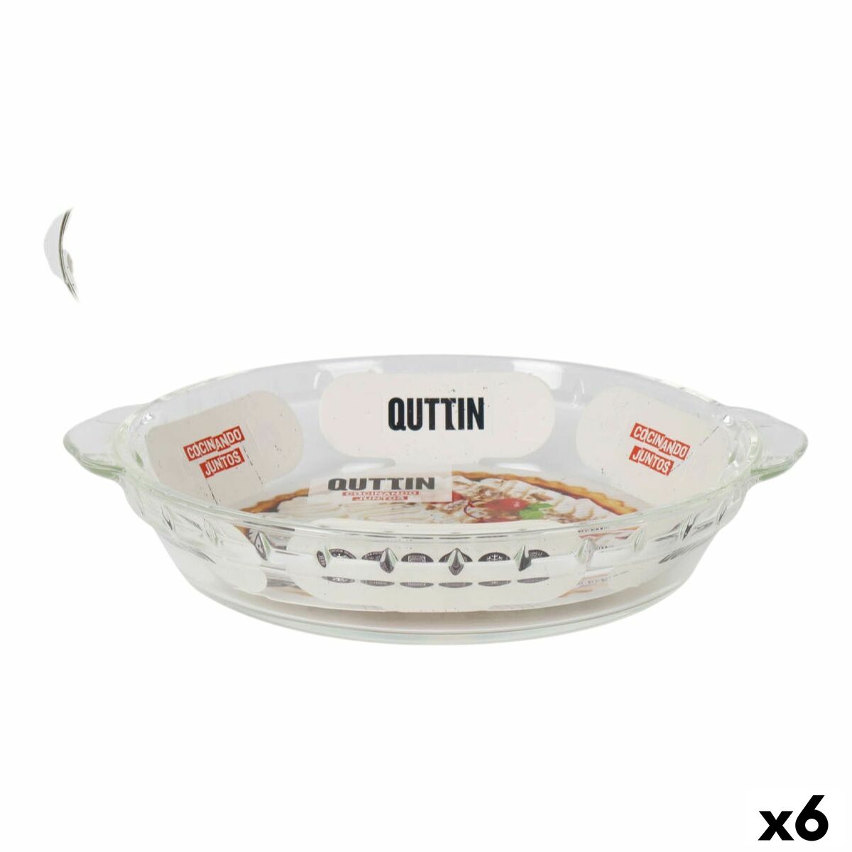 Fuente de Cocina Quttin Quttin Vidrio 23,9 x 20,4 x 4,4 cm (6 Unidades)