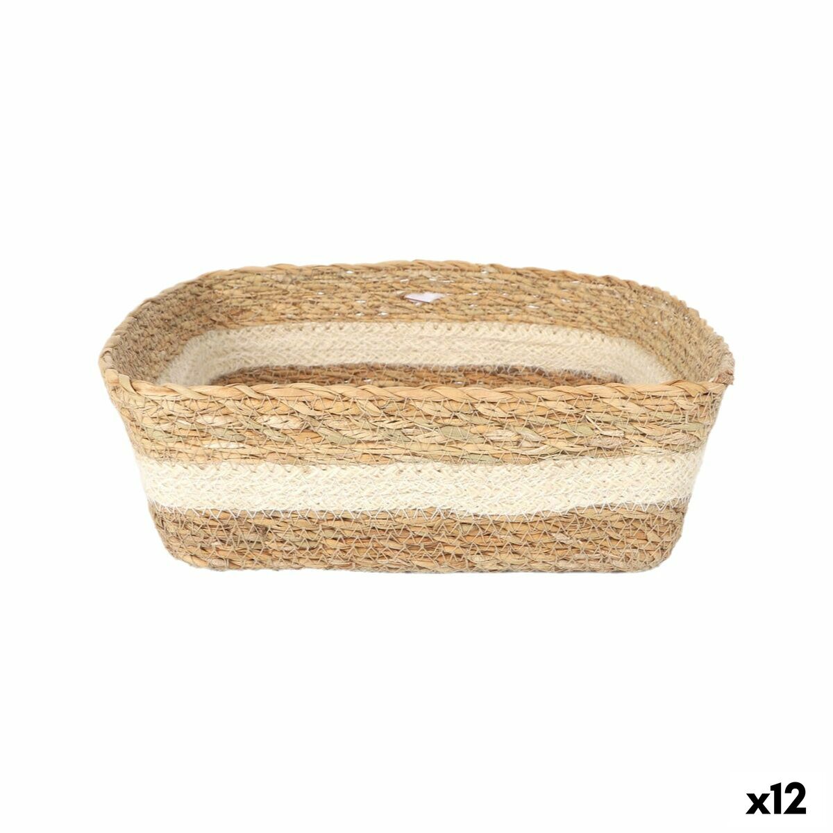 Caja de Almacenaje Privilege Mimbre Cuadrado 22 x 22 x 8 cm (12 Unidades)