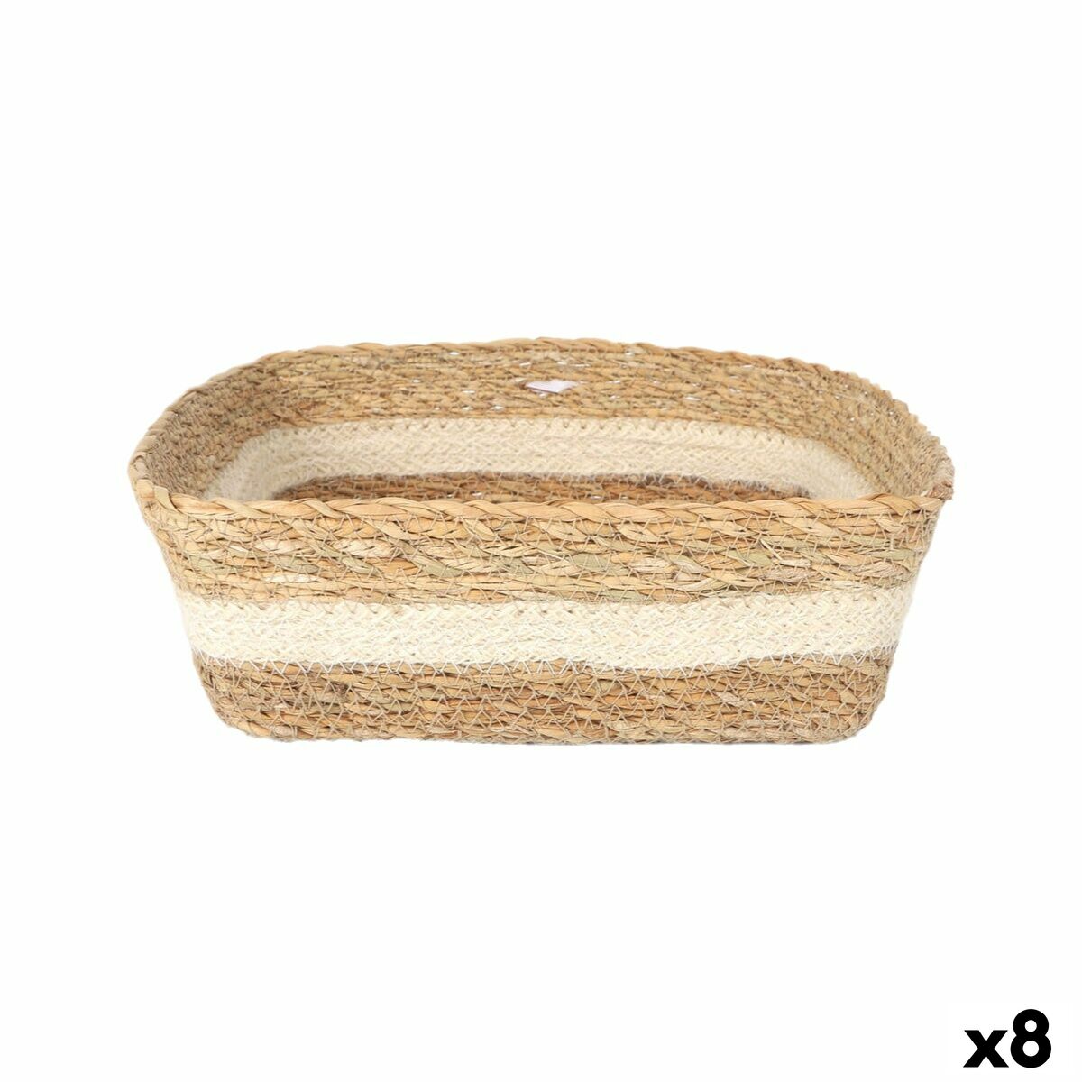 Caja de Almacenaje Privilege Mimbre Cuadrado 27 x 27 x 9 cm (8 Unidades)