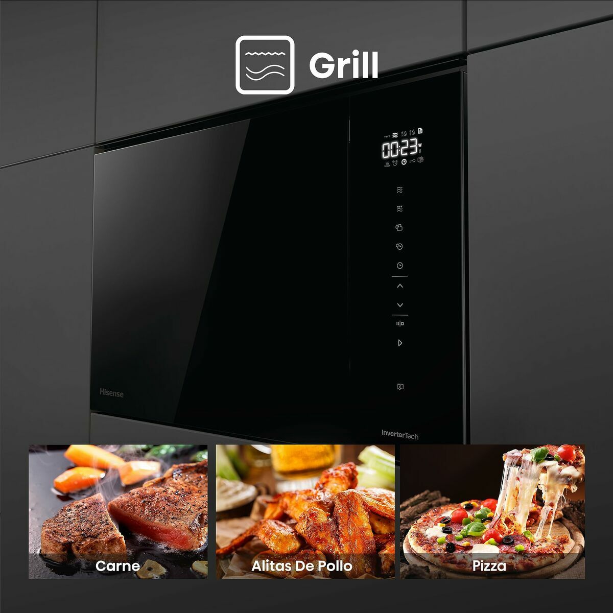 Microondas con Grill Hisense Negro 900 W 25 L