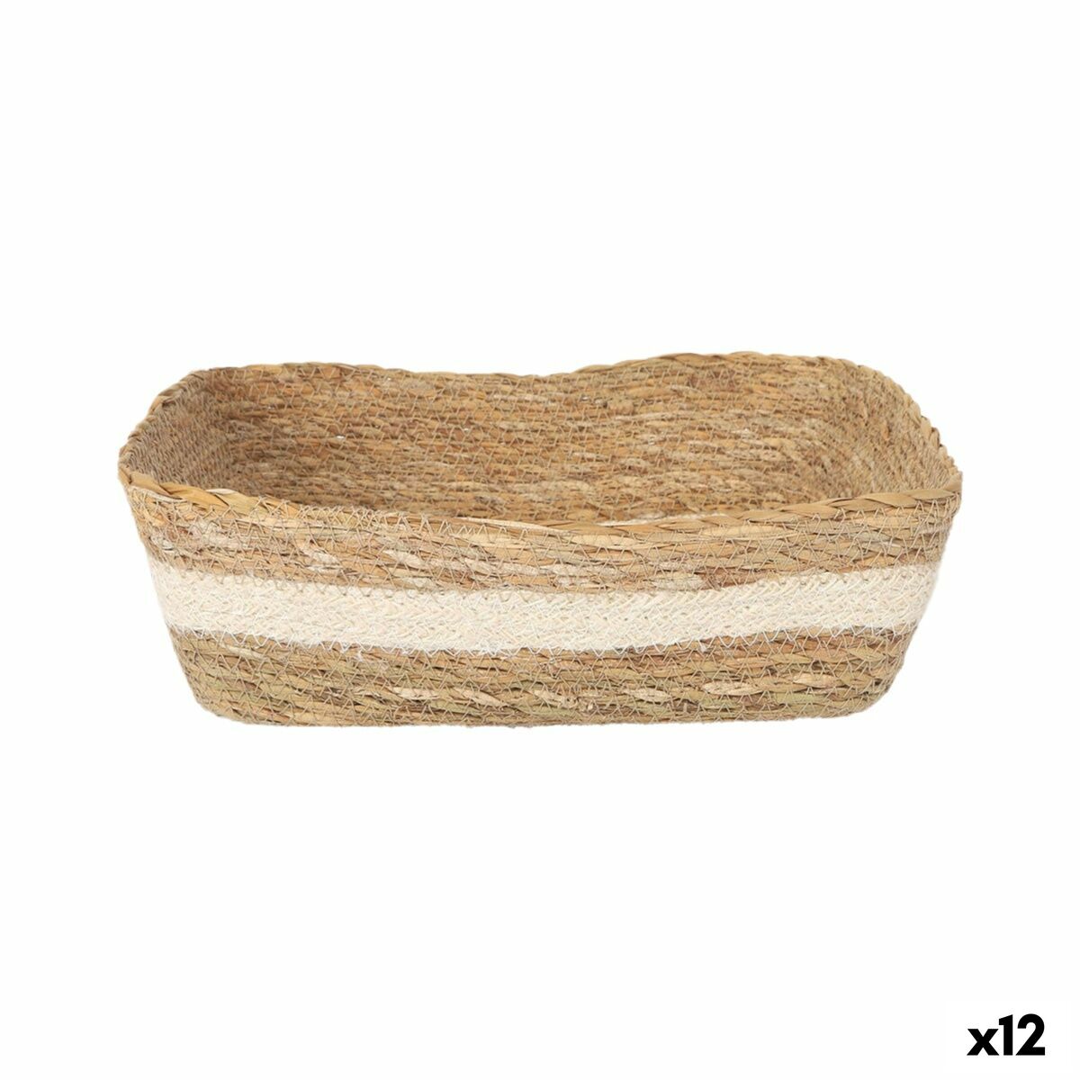 Caja de Almacenaje Privilege Privilege Mimbre Rectangular 25 x 20 x 8 cm (12 Unidades)