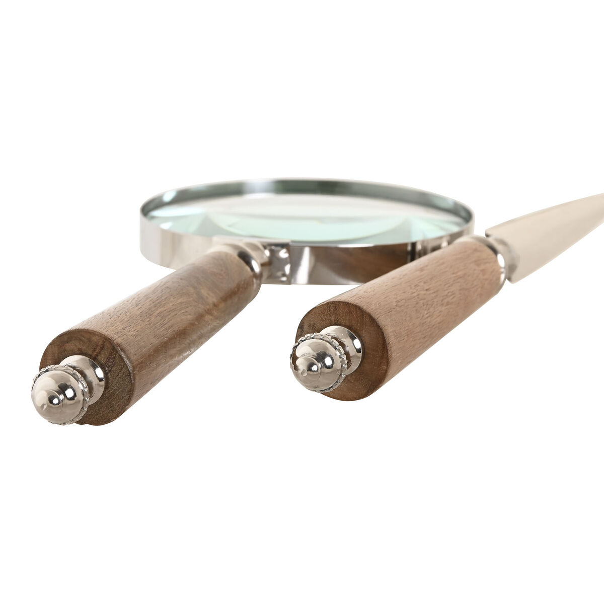 Lupa Home ESPRIT Cristal Acero Acacia 8 x 8 x 30 cm