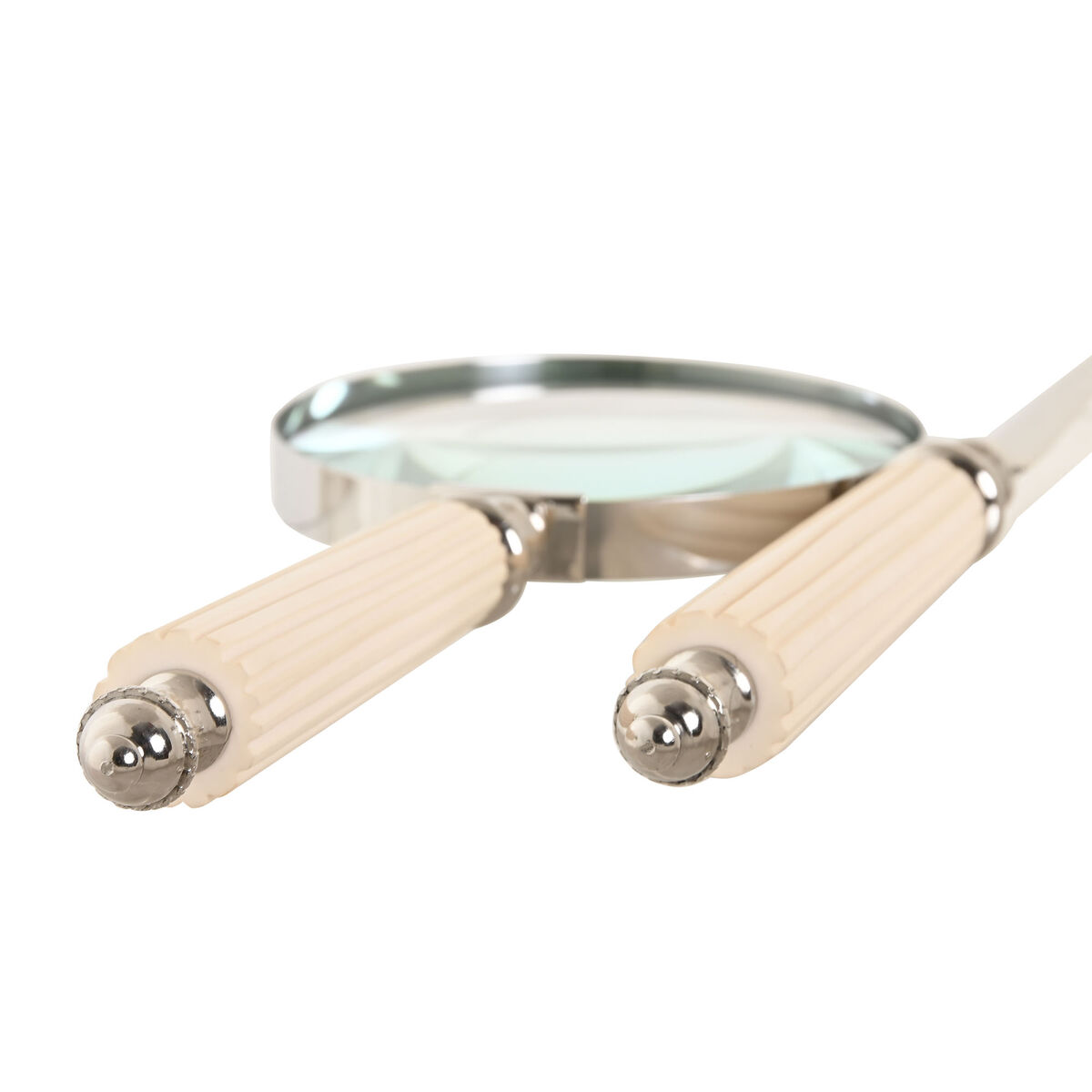 Lupa Home ESPRIT Cristal Acero Hueso 8 x 8 x 30 cm