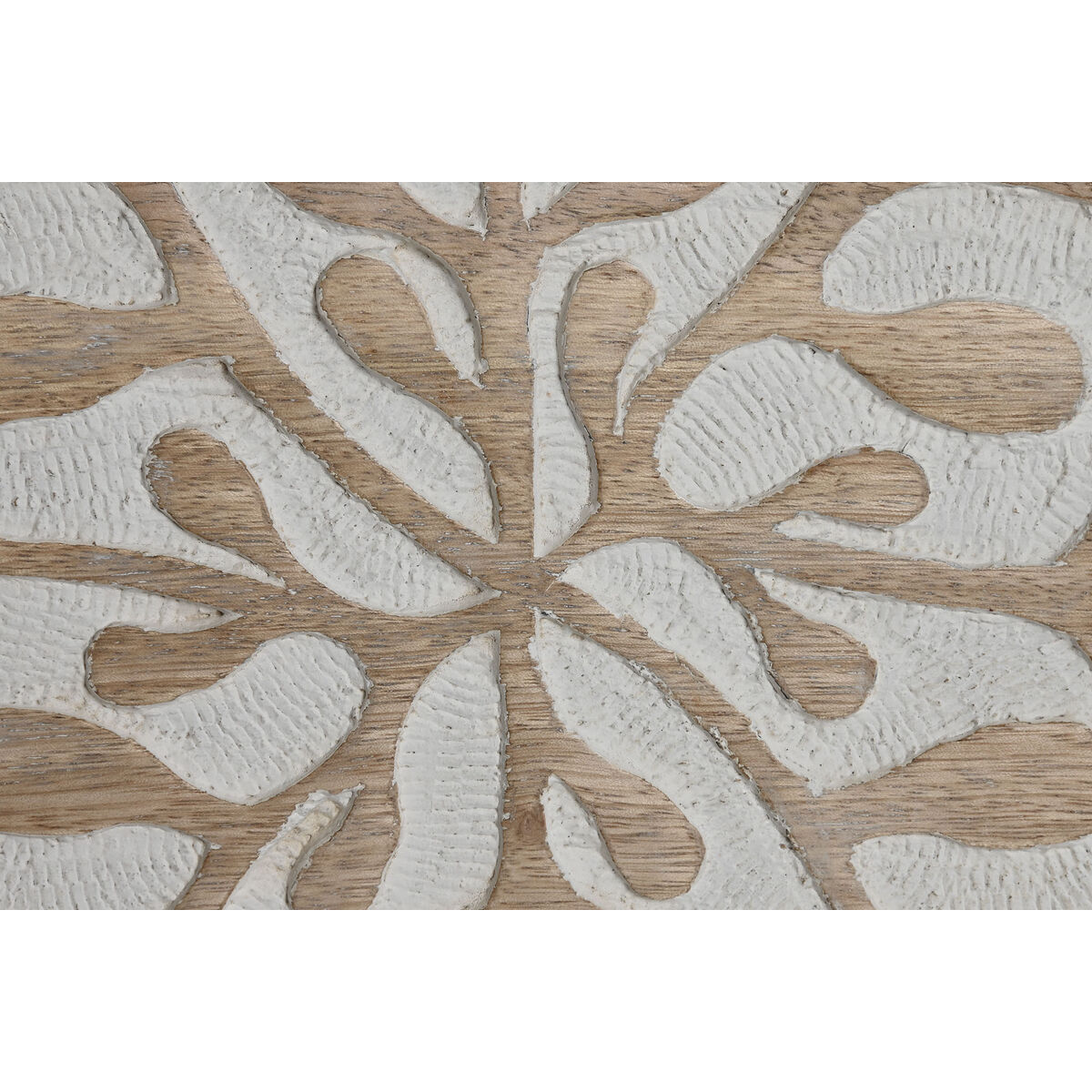 Decoración de Pared Home ESPRIT Blanco Natural Floral 60 x 2,5 x 60 cm (4 Piezas)