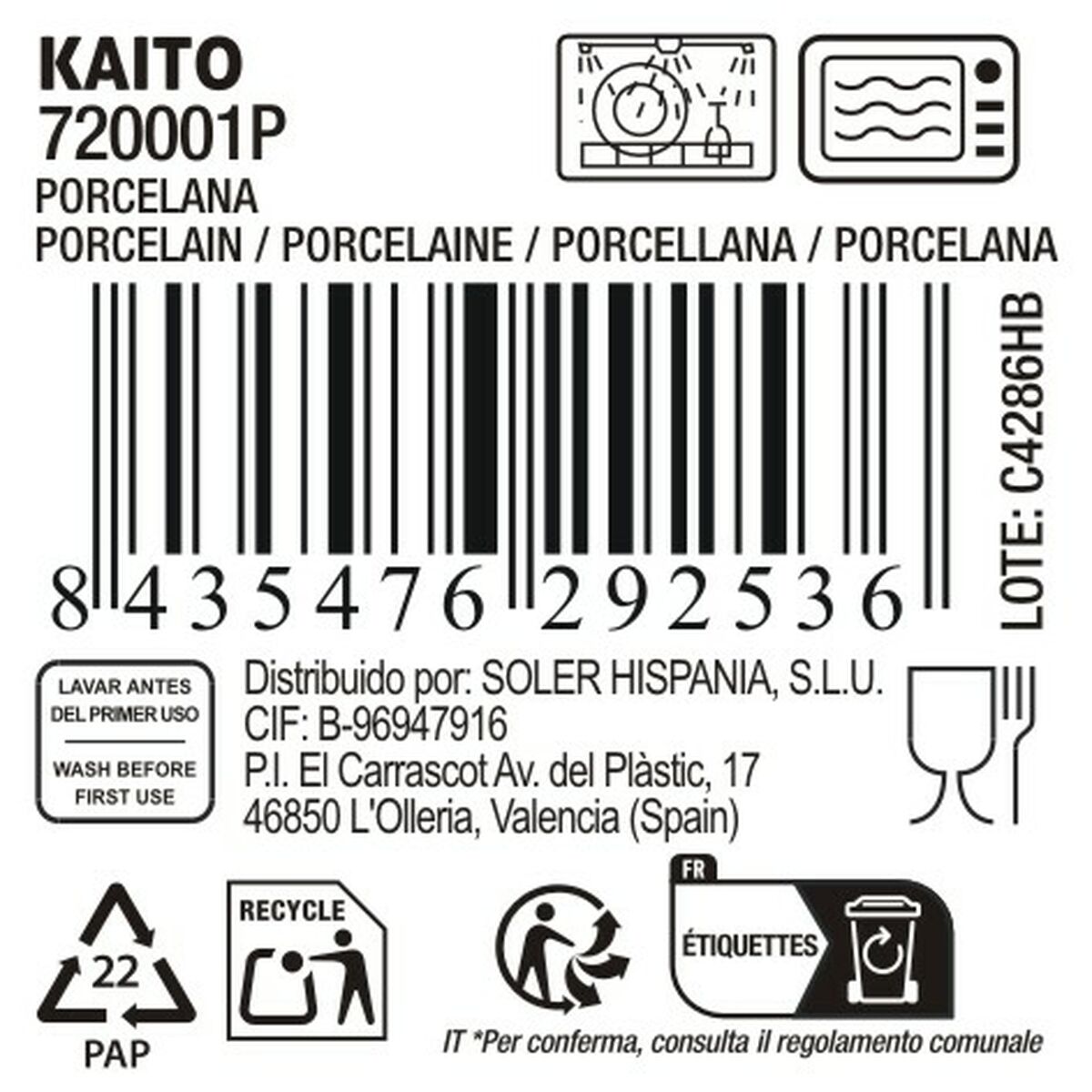 Bol para Aperitivos La Mediterránea Kaito (36 Unidades)