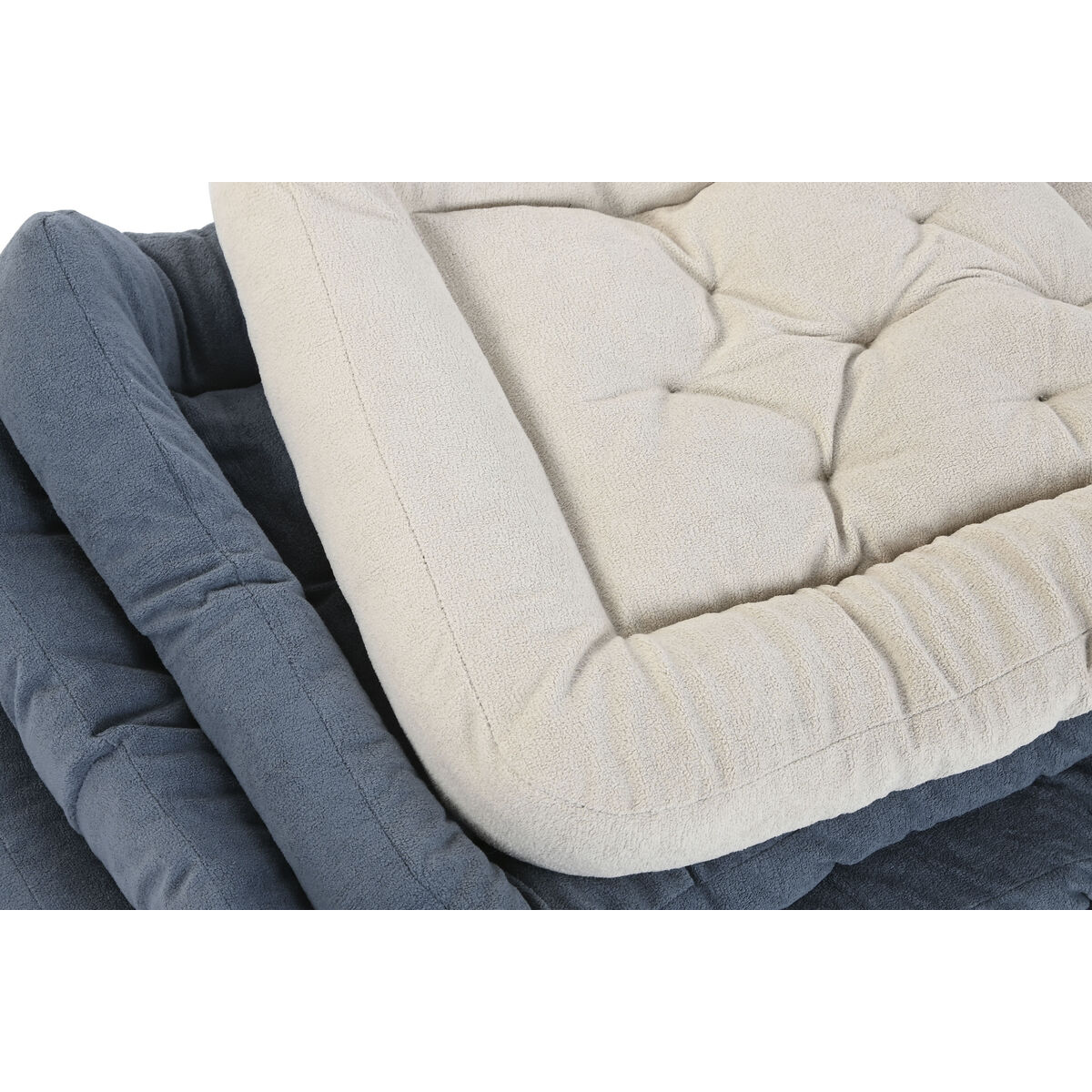 Cama para mascota Home ESPRIT Beige Gris Crema Gris oscuro 72 X 60 X 9 CM 2 Unidades