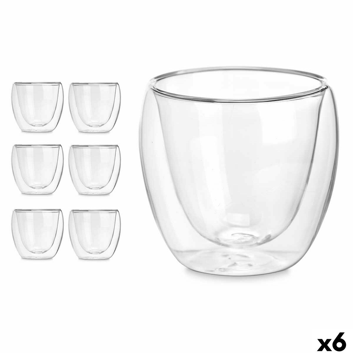 Vaso de agua Vivalto Transparente Vidrio de Borosilicato 100 ml (6 Unidades)