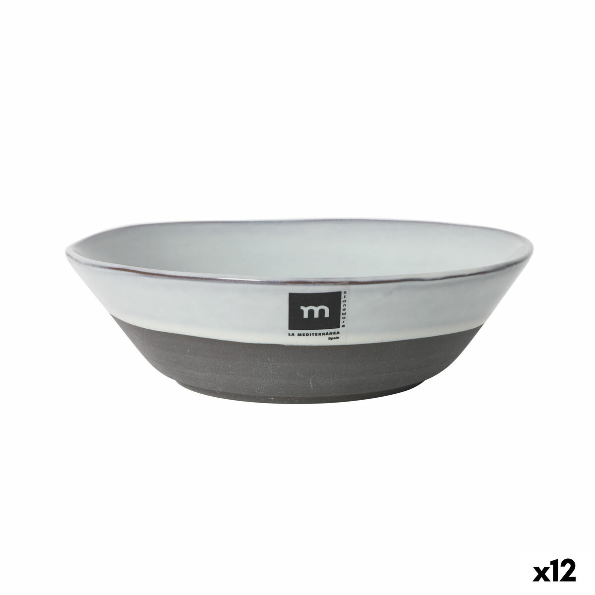 Plato Hondo La Mediterránea Black clay