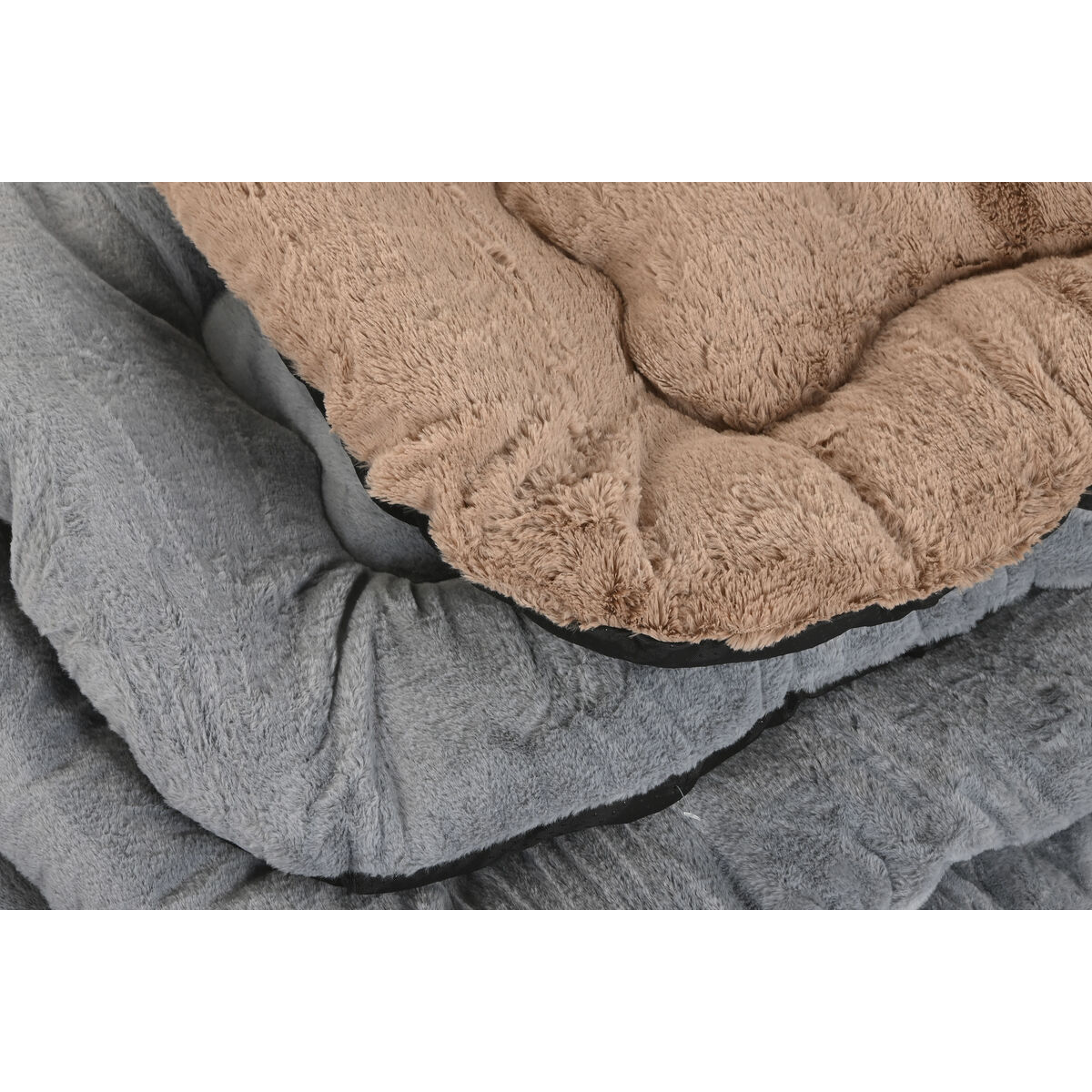 Cama para mascota Home ESPRIT Marrón Gris Camel Gris claro Gris oscuro 90 X 63 X 10 CM 2 Unidades