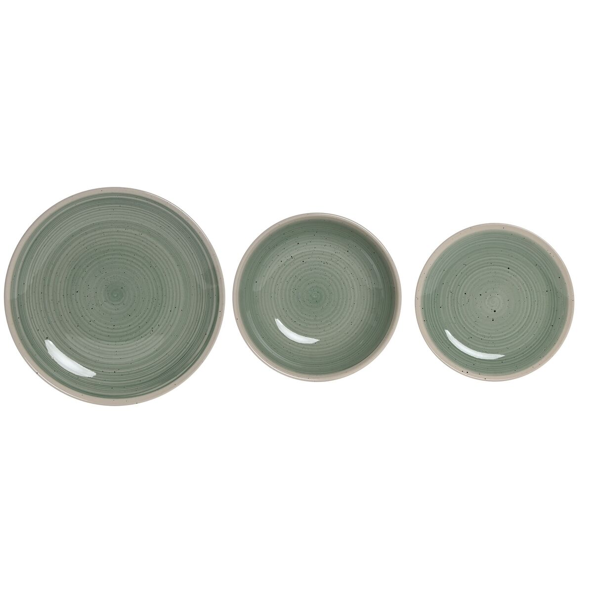 Vajilla Home ESPRIT Blanco Verde Gres 18 Piezas