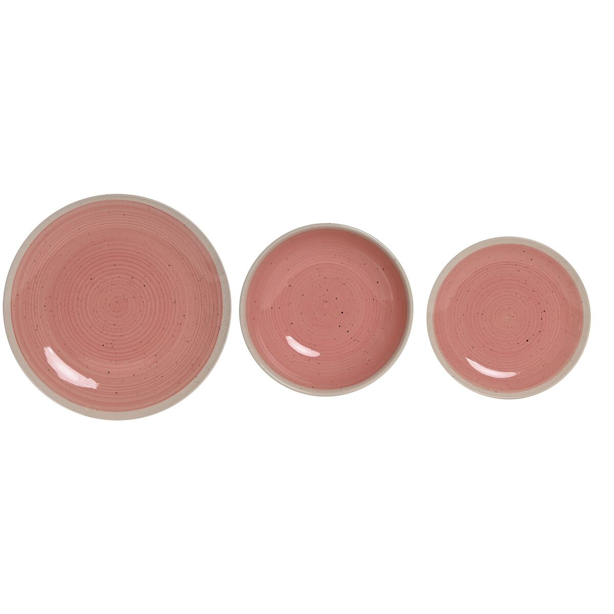 Vajilla Home ESPRIT Blanco Rosa Gres 18 Piezas