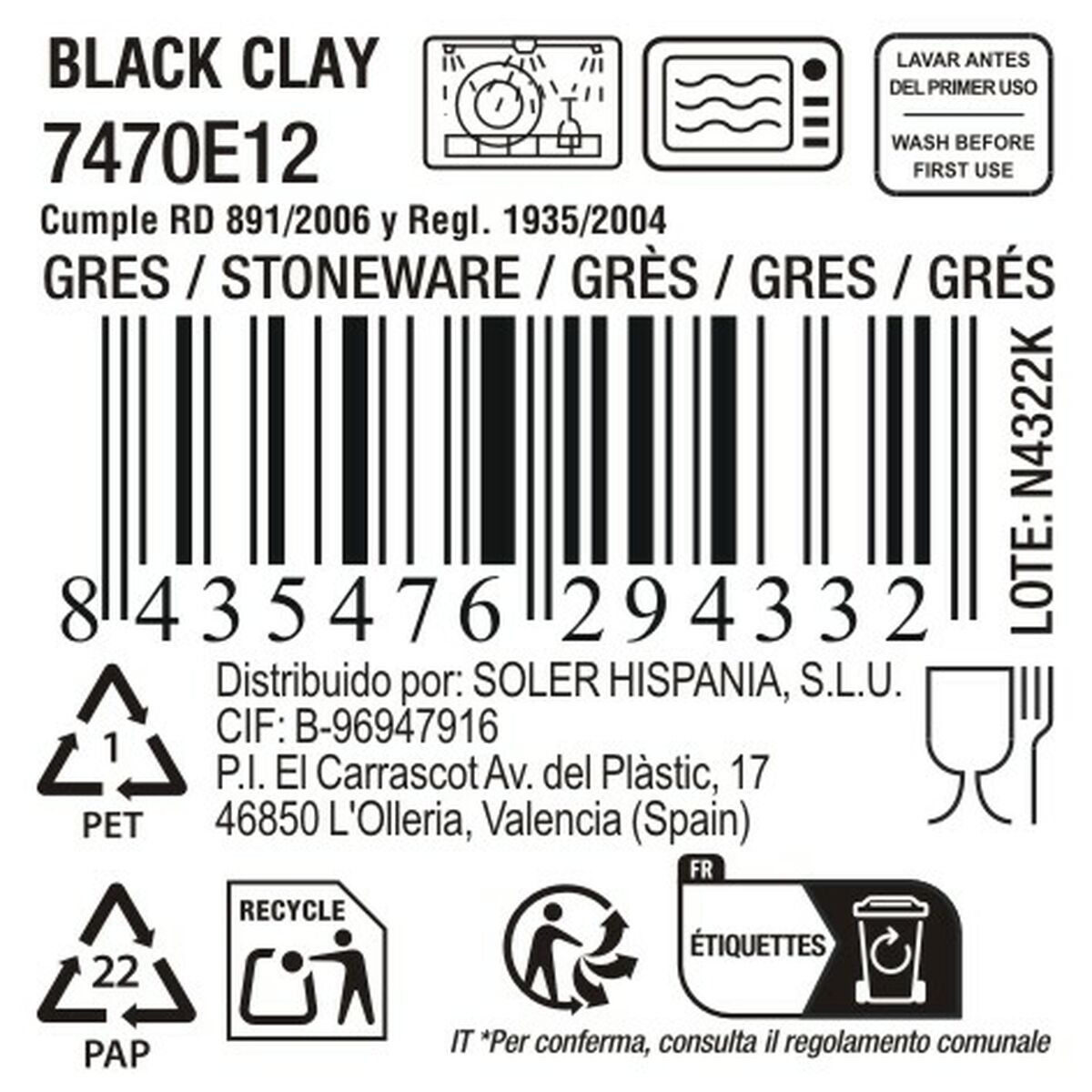 Bol La Mediterránea Black clay