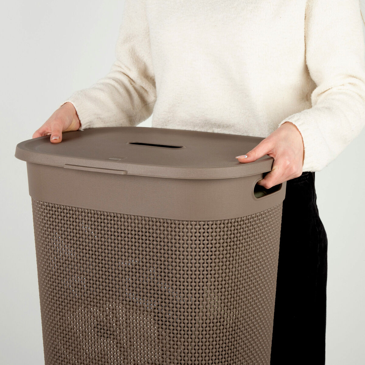 Cesto para la Ropa Curver Marrón Plástico 55 L 44 x 61 x 35 cm (8 Unidades)