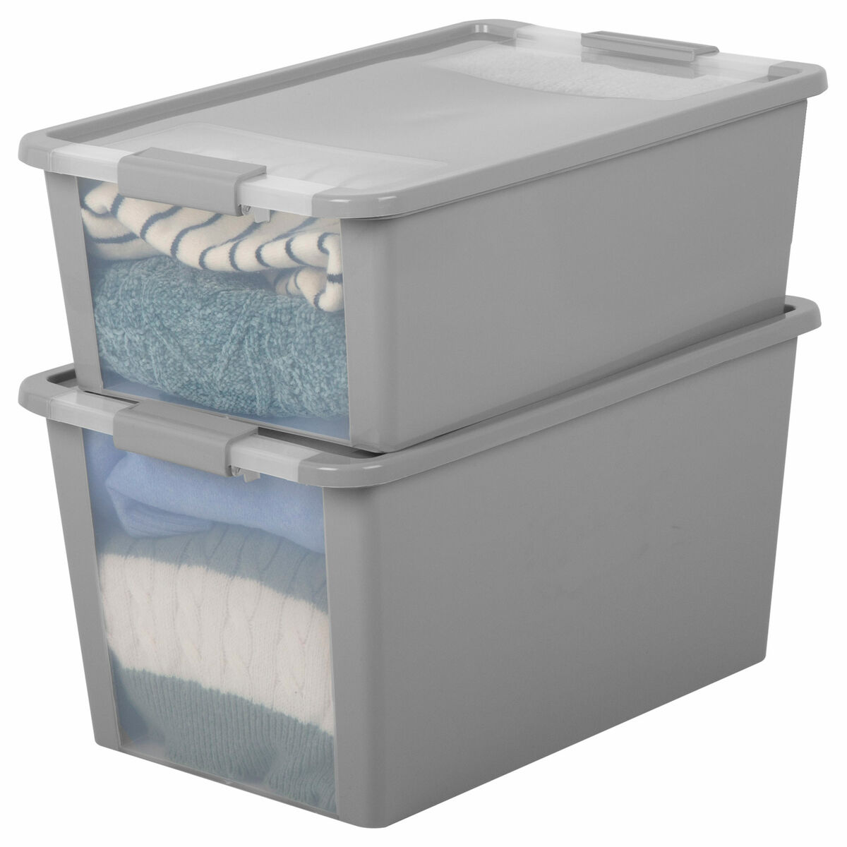 Caja de Almacenaje Curver Gris Plástico 26 L 55 x 19 x 35 cm (7 Unidades)