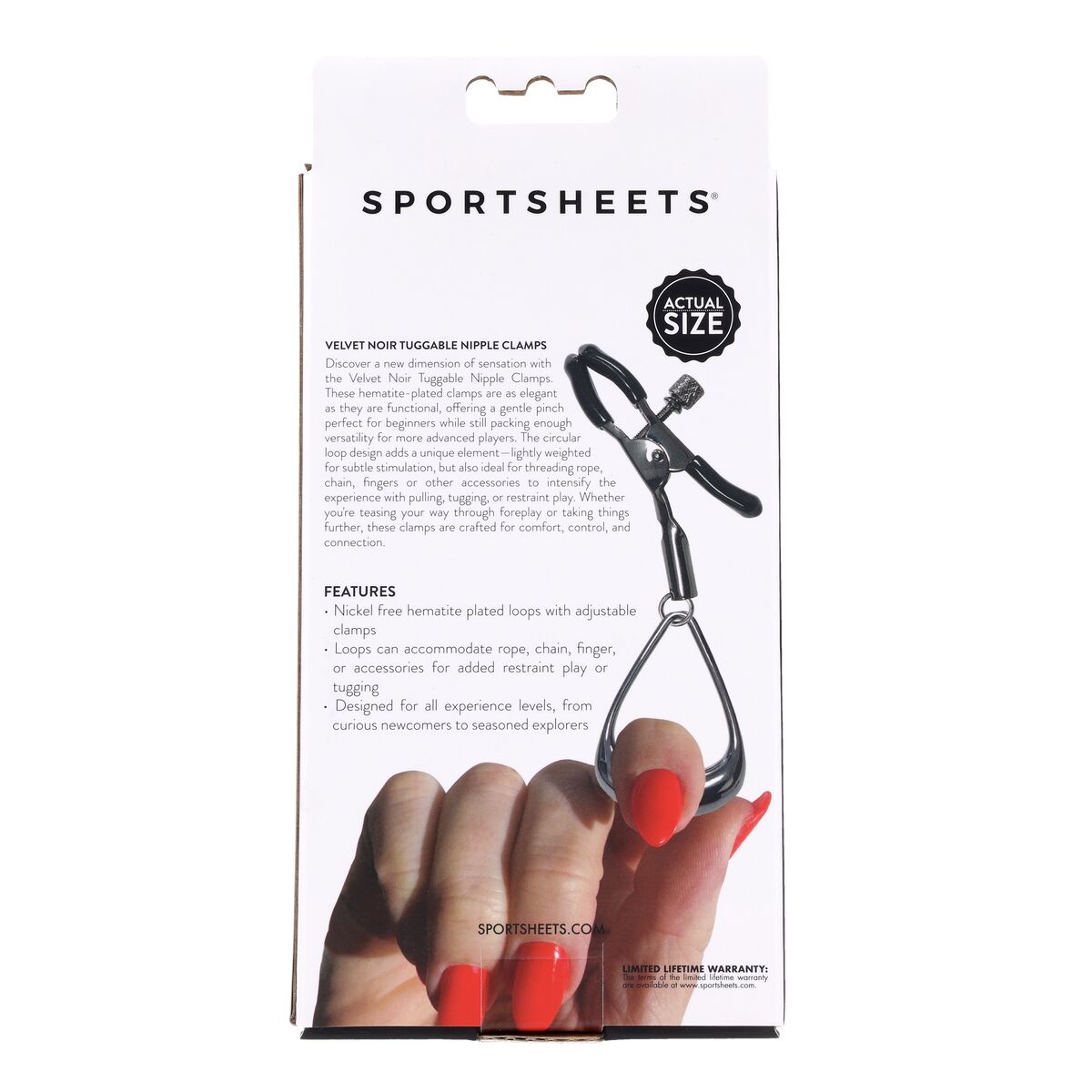 Cadena Con Pinzas Para Pezones Sportsheets Velvet Noir
