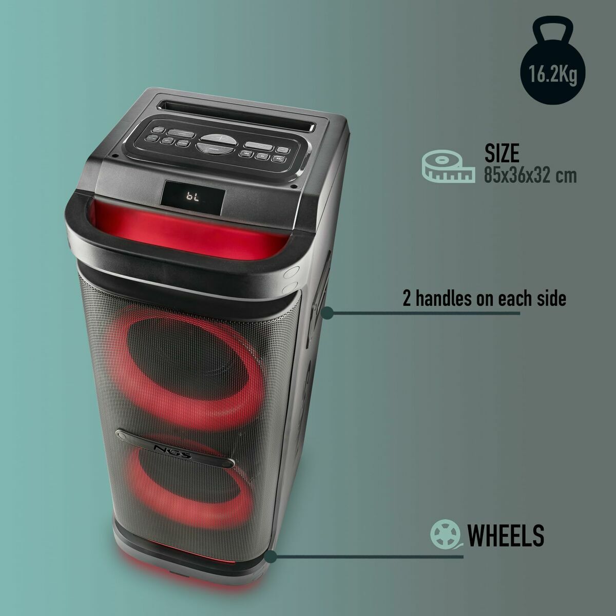 Altavoz Bluetooth Portátil NGS WILDSPACE2 Negro