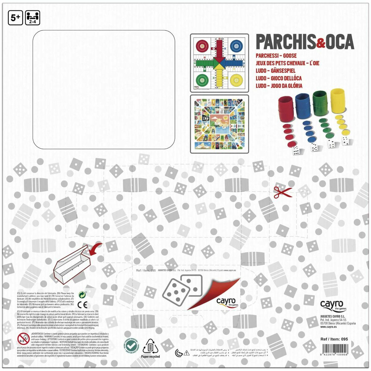 Tablero de Parchís y Oca Cayro Multicolor 250 g