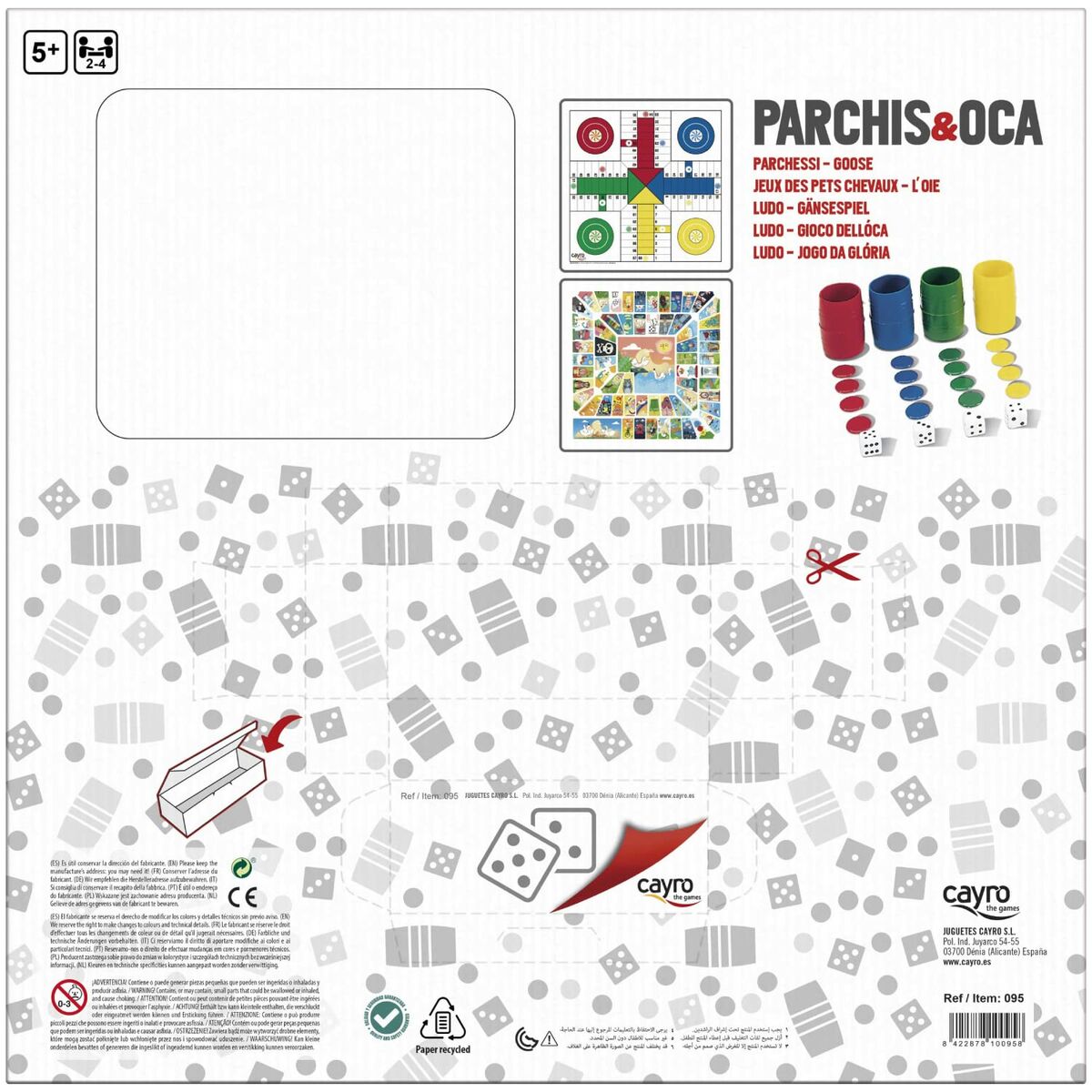 Tablero de Parchís y Oca Cayro Multicolor 250 g