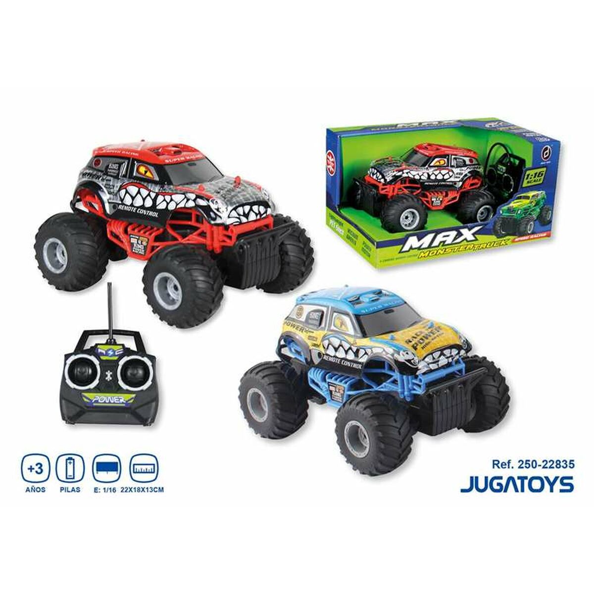 Coche Radio Control Monster  1:16 22 x 18 x 13 cm