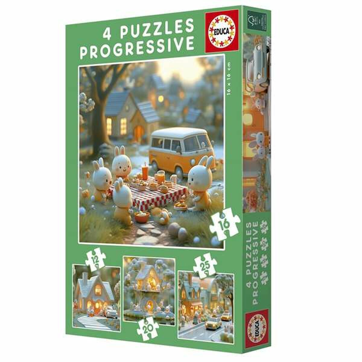 Puzzle Educa Conejo 12 Piezas 16 Piezas 20 Piezas 25 Piezas (4 Unidades)