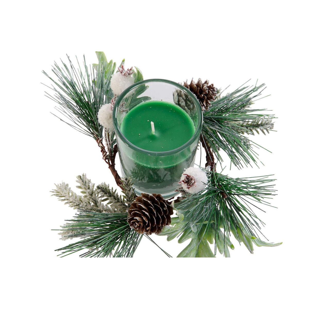 Vela DKD Home Decor Rojo Verde 5,5 x 5,5 x 6,5 cm (2 Unidades)