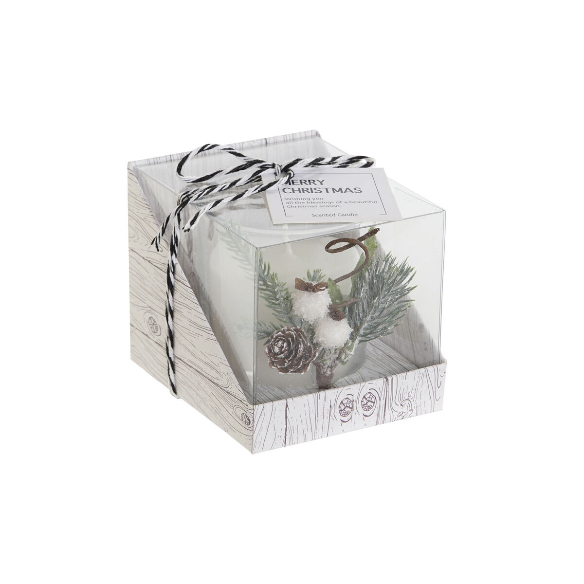 Vela DKD Home Decor Blanco Navidad 10,5 x 8,5 x 8,5 cm